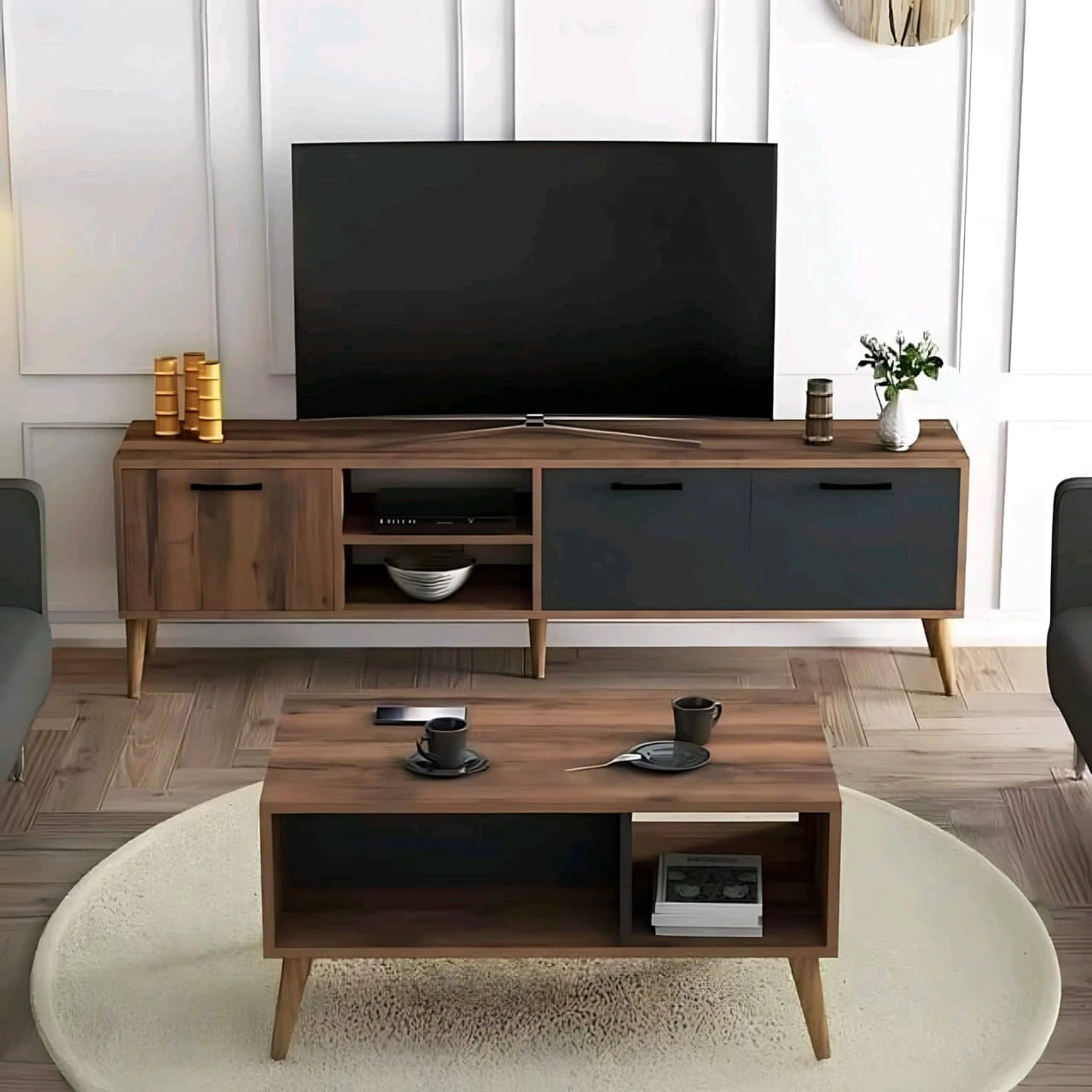 TV TABLE +COFEE TABLE